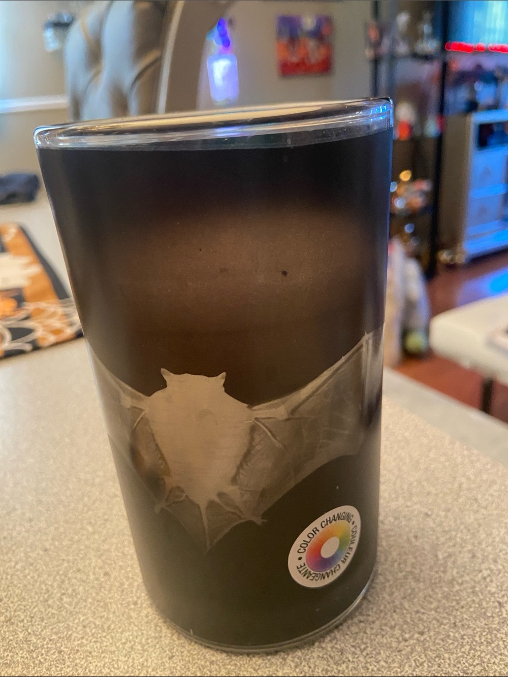 Color-Changing Black Bat Accent Candle